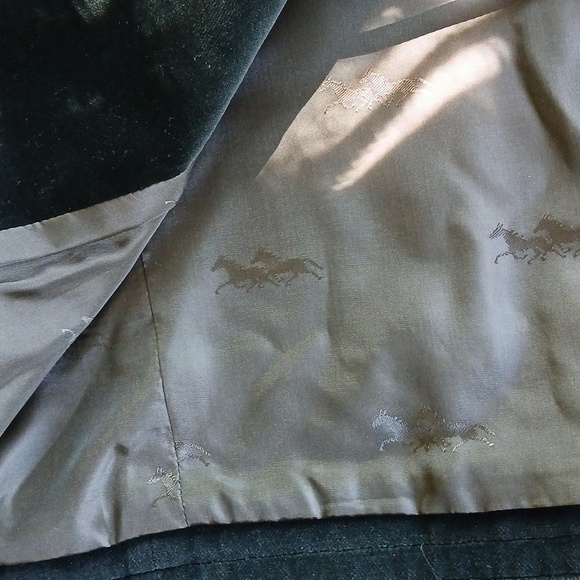 VTG Luxury Velvet Blazer Jacket Dark Forest Green Beaded Embroidered Exquisite M - Picture 15 of 15